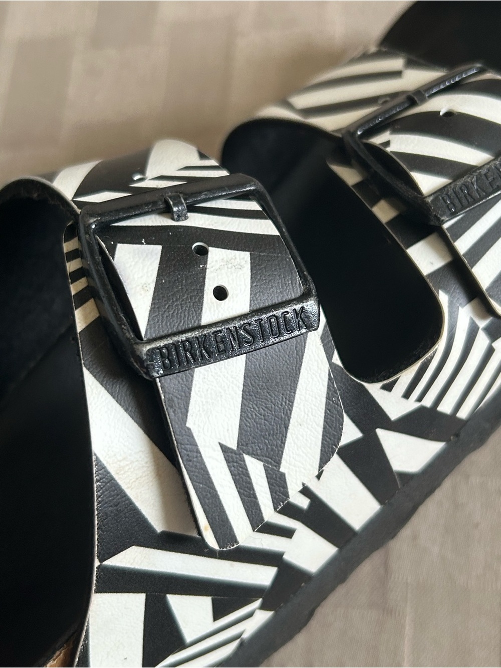Birkenstock Anthropologie Striped Dazzle Camo Sandals - Picture 9 of 16
